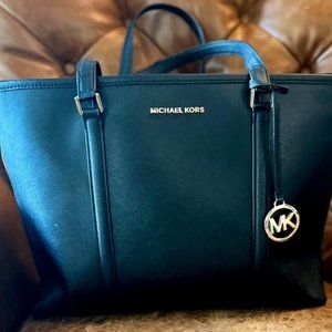 Michael Kors Black Leather tote Bag